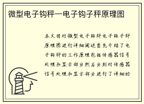 微型电子钩秤—电子钩子秤原理图